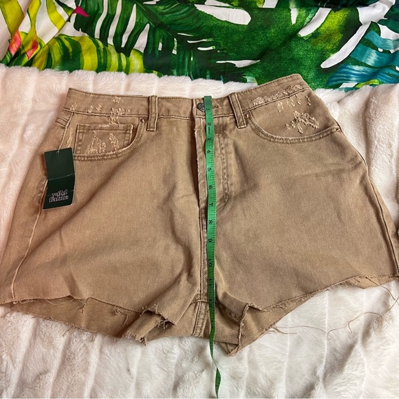 NWT Wild Fable Sz 6 Dusty Gold Button Fly Denim Cut-Off High Waist Jean Shorts - Picture 7 of 12